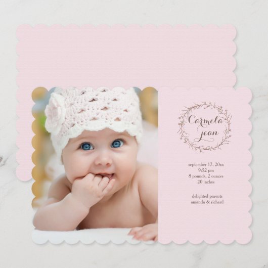 Tiny Buds写真誕生のお知らせ 案内状 (正面/裏面)