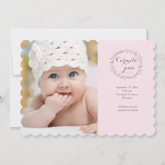 Tiny Buds写真誕生のお知らせ 案内状 (正面)