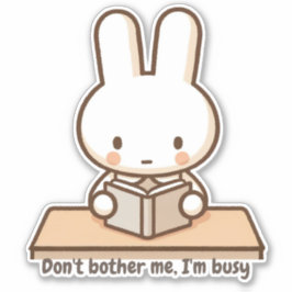 Tiny bunny study Vinyl Sticker シール