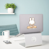 Tiny bunny study Vinyl Sticker シール (デスク上のノートパソコン)