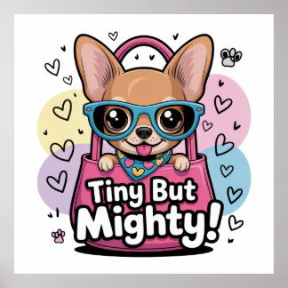 Tiny but Mighty チワワ ポスター&プリント ポスター