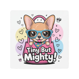 Tiny but Mighty Chihuahua  Metal Art メタルプリント