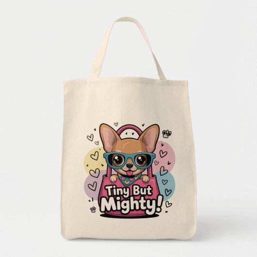 Tiny but Mighty Chihuahua T-Shirt トートバッグ (正面)
