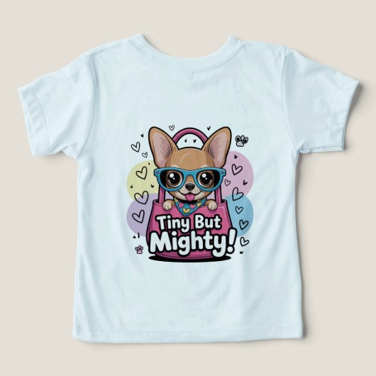 Tiny but Mighty Chihuahua  Toddler Tops & T-Shirts (デザイン裏面)