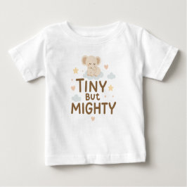 Tiny But Mighty - Cute Baby Elephant T-Shirt Desig ベビーTシャツ