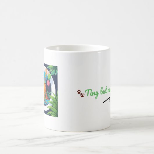 Tiny but Mighty – Editable Dinosaur Mug コーヒーマグカップ (中央)