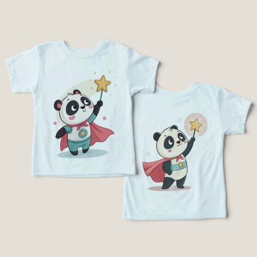Tiny but Mighty – Superhero Panda Holding a Star (デザイン正面&裏面)