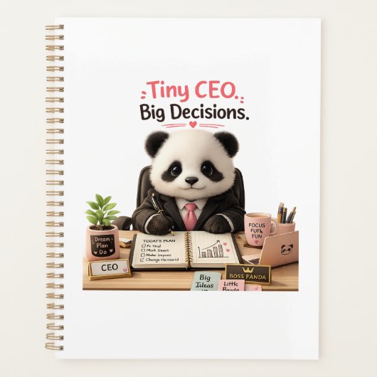 Tiny CEO Big Decisions 面白い赤ちゃんパンダプランナー プランナー手帳 (正面)