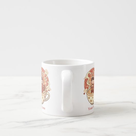 Tiny Chibi Red Panda Milk Mug for Kids エスプレッソカップ (裏面)