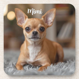 Tiny Chihuahua Personalized Beverage Coaster Set コースター