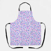 Tiny cute white blue pink floral pattern エプロン (正面)