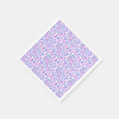 Tiny cute white blue pink floral pattern スタンダードカクテルナプキン (角)