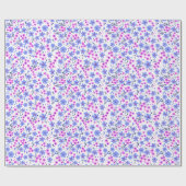 Tiny cute white blue pink floral pattern ラッピングペーパー (フラット)