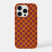 Tiny Daisies happy faces, burnt orange Phone Case iPhoneケース (裏面)