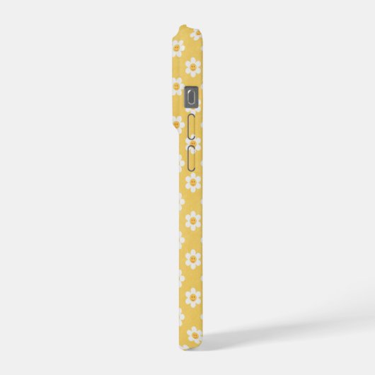 Tiny Daisies,  happy faces in yellow Phone Case iPhoneケース (左側面)