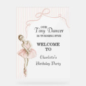Tiny Dancer バレリーナ ピンクの女の子の誕生日 アクリルサイン (正面)