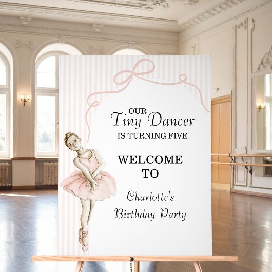 Tiny Dancer バレリーナ ピンクの女の子の誕生日 アクリルサイン