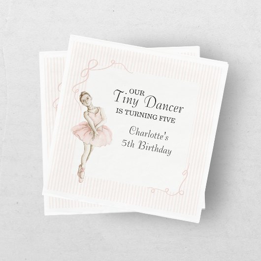 Tiny Dancer バレリーナ ピンクの女の子の誕生日 スタンダードランチョンナプキン
