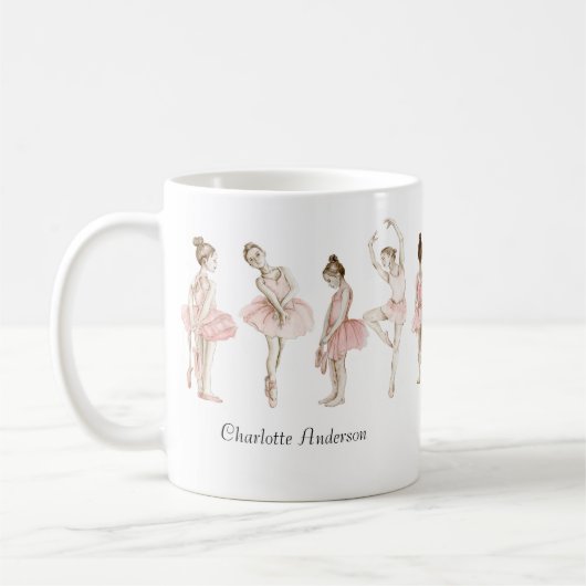 Tiny Dancer バレリーナ ピンク 女の子 誕生日 コーヒーマグカップ (左)