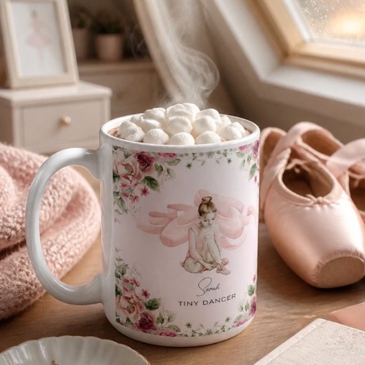 Tiny Dancer バレリーナ 名前入りマグカップ コーヒーマグカップ