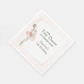 Tiny Dancer Ballerina Pink Girls Birthday スタンダードランチョンナプキン (角)