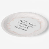 Tiny Dancer Ballerina Pink Girls Birthday ペーパープレート (アングル)