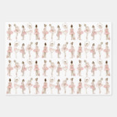 Tiny Dancer Ballerina Pink Girls Birthday ラッピングペーパーシート (正面)