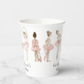 Tiny Dancer Ballerina Pink Girls Birthday 紙コップ (左)