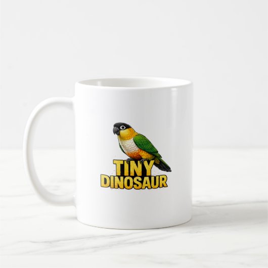 Tiny Dinosaur Caique Parrot コーヒーマグカップ (左)