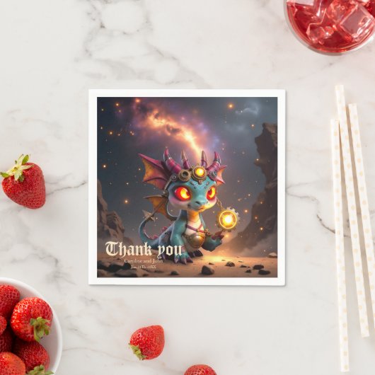 Tiny Dragon, Big Time Energy – The Ember Clockling スタンダードカクテルナプキン (インサイチュ)