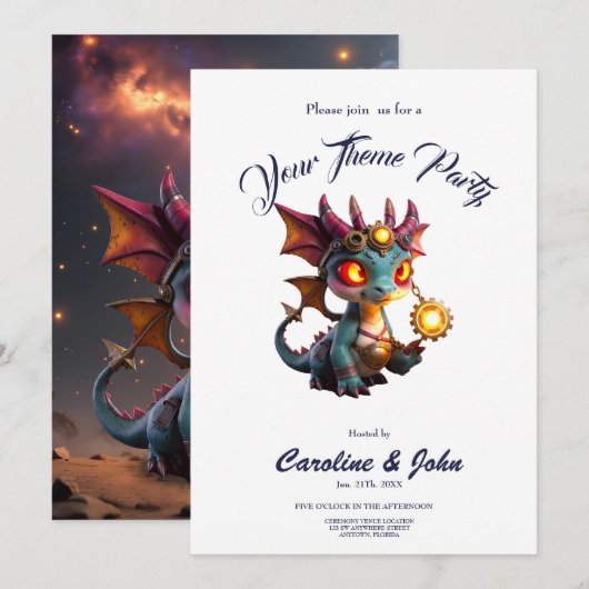 Tiny Dragon, Big Time Energy – The Ember Clockling 招待状 (正面/裏面)