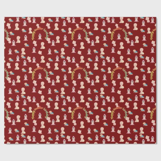 Tiny Dreams Day deep red ラッピングペーパー (フラット)