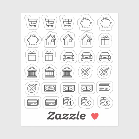 Tiny Everyday Icons ミニ財務予算プランナー シール (シート)