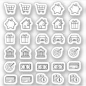 Tiny Everyday Icons ミニ財務予算プランナー シール (正面)