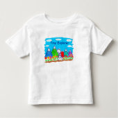 Tiny Explorer Stick Figure Hiking Illustration トドラーTシャツ (正面)