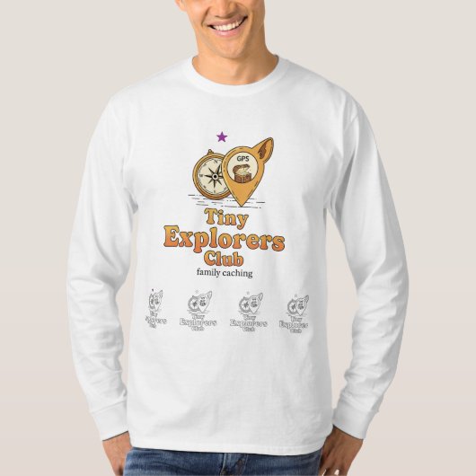 Tiny Explorers Club - コンパスと宝の家族 Tシャツ (正面)