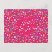 Tiny Floral Pattern Custom Friendship Postcard ポストカード (正面)