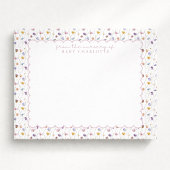 Tiny Floral Scalloped Nursery Note Card 招待状