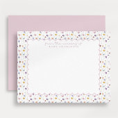 Tiny Floral Scalloped Nursery Note Card 招待状