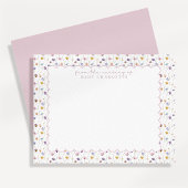 Tiny Floral Scalloped Nursery Note Card 招待状