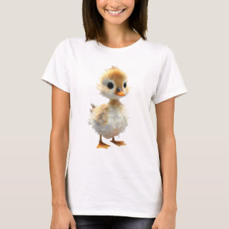 Tiny Fluffy Baby Duckling Portrait Women Tシャツ