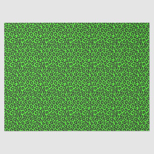 Tiny Fluorescent Green Leopard Print 薄葉紙 (正面)