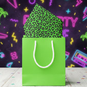 Tiny Fluorescent Green Leopard Print 薄葉紙