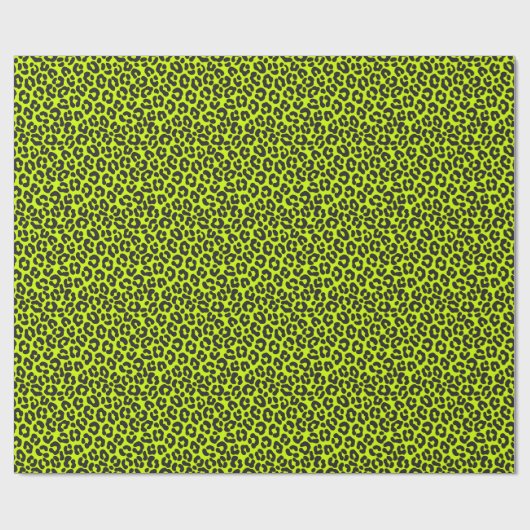 Tiny Fluorescent Lime Green Leopard Print ラッピングペーパー (フラット)