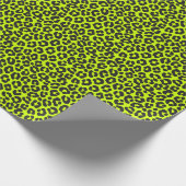 Tiny Fluorescent Lime Green Leopard Print ラッピングペーパー (角)