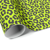 Tiny Fluorescent Lime Green Leopard Print ラッピングペーパー (ロールコーナー)
