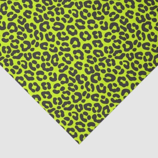 Tiny Fluorescent Lime Green Leopard Print 薄葉紙 (詳細)