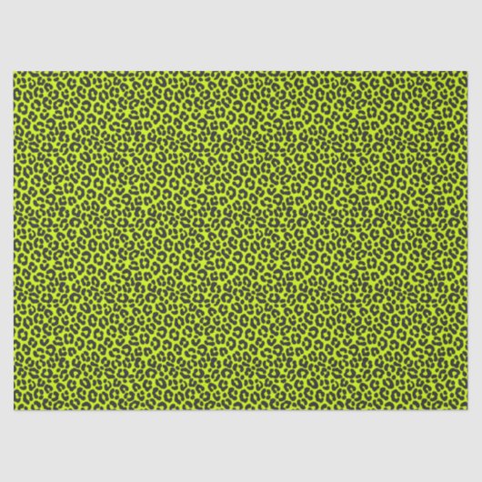 Tiny Fluorescent Lime Green Leopard Print 薄葉紙 (正面)