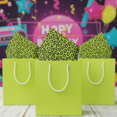 Tiny Fluorescent Lime Green Leopard Print 薄葉紙