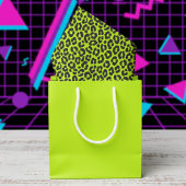 Tiny Fluorescent Lime Green Leopard Print 薄葉紙